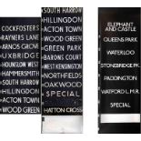 Pair of London Underground DESTINATION BLINDS comprising Piccadilly Line 59/62-Stock, pre-Heathrow