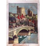 1927 London Underground Group POSTER 'Windsor' by Charles Cundall (1890-1971). Was produced to