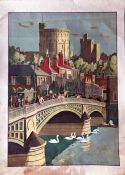 1927 London Underground Group POSTER 'Windsor' by Charles Cundall (1890-1971). Was produced to