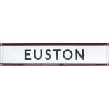 c1940s London Underground enamel PLATFORM FRIEZE PANEL from Euston station. A very early panel which