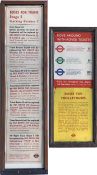 Pair of London Transport bus stop TIMETABLE PANEL FRAMES, the first is full-size (takes 3 panels),