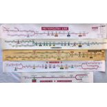 Selection (5) of 1970s/80s London Underground car LINE DIAGRAMS (traditional paper type)