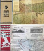 1930s FLYING EPHEMERA comprising a 1932 AA Aviation Department FLYING MAP for the route from