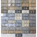 Quantity (51) of London Transport bus RUNNING NUMBER STENCILS from 1 to 211, many are matching