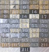 Quantity (51) of London Transport bus RUNNING NUMBER STENCILS from 1 to 211, many are matching