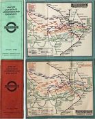 Pair of London Underground 'Stingemore' linen-card POCKETS MAPS comprising 1928/9 issue with pale