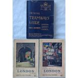 LCC Tramways GUIDEBOOKS comprising 1911 'Official Tramways Guide (186pp + fold-out map) plus 2