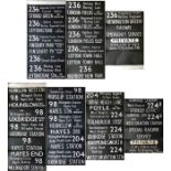 Pair of London Transport bus DESTINATION BLINDS for SMS-type vehicles (also fit RF), coded K, and