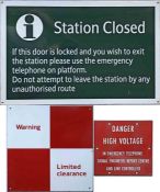 Selection (3) of main-line railway & London Underground ENAMEL SIGNS comprising a Southern