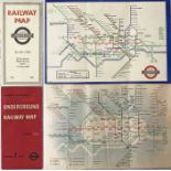 Pair of London Underground diagrammatic, card POCKET MAPS comprising issues No 1 1938 (Beck) and