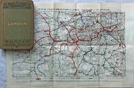 1898 edition of Black's GUIDE TO LONDON with a fold-out copy of the only official Underground MAP of