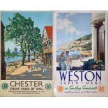 Pair of Great Western Railway (GWR) & London Midland & Scottish Railway (LMS) double-royal POSTERS