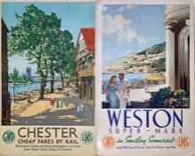 Pair of Great Western Railway (GWR) & London Midland & Scottish Railway (LMS) double-royal POSTERS