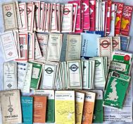 Considerable quantity (100+) of 1930s-70s (mostly 1950s/60s) London Transport etc POCKET MAPS,