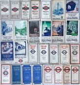 Quantity (28) of Underground Group, LCC & London Transport TRAM, TRAM & TROLLEYBUS POCKET MAPS