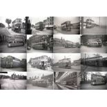 Quantity (c70) of 1950s b&w TRAM NEGATIVES (size 120, 8cm x 6cm) taken across the UK and featuring a