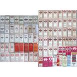 Large quantity (91) of LGOC/London Transport POCKET BUS MAPS from the 1920s to the 1980s. Most are