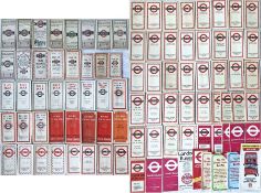 Large quantity (91) of LGOC/London Transport POCKET BUS MAPS from the 1920s to the 1980s. Most are
