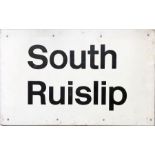 1970s British Rail STATION SIGN from the main-line platforms at South Ruislip station, shared with