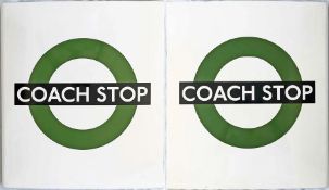 1980s London Transport enamel COACH STOP FLAG (compulsory version). A most unusual variant, in E3