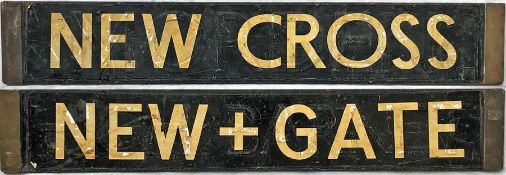 London Underground 1938-Tube Stock enamel CAB DESTINATION PLATE for New Cross / New + Gate (New