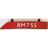 London Transport Routemaster bonnet FLEETNUMBER PLATE from RM 755. The original RM 755 entered