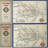 Pair of London Underground diagrammatic, card POCKET MAPS by H C Beck and comprising issues No 1