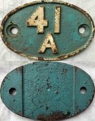 British Railways (Eastern Region) locomotive cast-iron SHEDPLATE '41A' used by Darnall until 1964