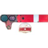 British Railways enamel HOME SIGNAL ARM complete with spectacle plate and lenses plus a double-