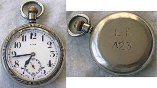 c1940s/50s London Transport POCKET WATCH engraved 'L.T. 423' as issued to Underground station