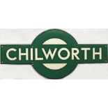 Southern Railway enamel PLATFORM TARGET SIGN from Chilworth station on the former SECR line from