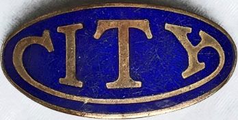 Enamel on brass CAP BADGE for a City Bus (Coach) Company driver or conductor. City started in 1923