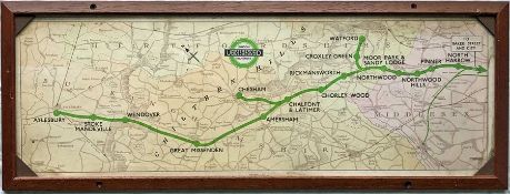 1936 London Underground Metropolitan Line CARRIAGE MAP (LINE DIAGRAM) with the line coloured