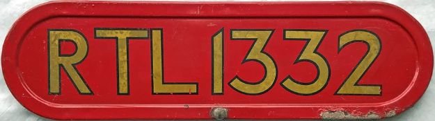 London Transport RTL bus BONNET FLEETNUMBER PLATE from RTL 1332. The original RTL 1332 entered