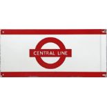 1960s/70s London Underground enamel PLATFORM FRIEZE PLATE for the Central Line with the line name on