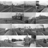 Quantity (50+) of 1940s/50s b&w STEAM RAILWAY NEGATIVES (120-size, 6cm x 6cm) taken by the railway