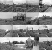 Quantity (50+) of 1940s/50s b&w STEAM RAILWAY NEGATIVES (120-size, 6cm x 6cm) taken by the railway