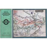 c1928/9 London Underground linen-card POCKET MAP from the Stingemore-designed series of 1925-32.