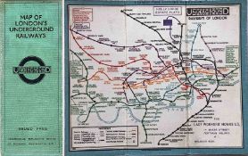 c1928/9 London Underground linen-card POCKET MAP from the Stingemore-designed series of 1925-32.