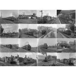 Quantity (c100) of 1940s/50s b&w STEAM RAILWAY NEGATIVES (120-size, 6cm x 4.5cm) taken by the