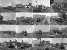 Quantity (c100) of 1940s/50s b&w STEAM RAILWAY NEGATIVES (120-size, 6cm x 4.5cm) taken by the