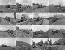 Quantity (c100) of 1940s/50s b&w STEAM RAILWAY NEGATIVES (120-size, 6cm x 4.5cm) taken by the