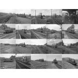 Quantity (60+) of 1940s/50s b&w STEAM RAILWAY NEGATIVES (120-size, 6cm x 6cm) taken by the railway