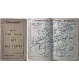1928 East Surrey Traction Co Ltd TIMETABLE & MAP OF BUS ROUTES, Summer Service (first issue) dated