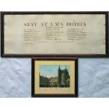 Pair of railway CARRIAGE PRINTS comprising c1895 Great Western Railway (GWR) Photocrom 'Oxford.