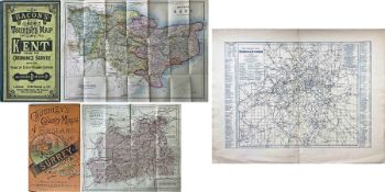 Selection (3) of Victorian road & rail MAPS comprising c1870s Bacon's New Tourist's Map of Kent '