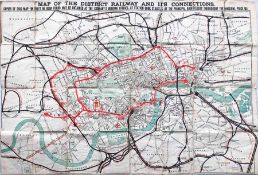 1874 District Railway MAP of London, Second Edition. Published in the same year as the first