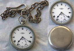 c1930s/40s London Transport POCKET WATCH engraved 'L.T. 884' as issued to Underground station