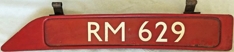 London Transport Routemaster bonnet FLEETNUMBER PLATE from RM 629. The original RM 629 entered