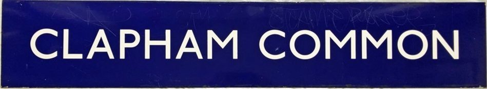 London Underground enamel PLATFORM SIGN from Clapham Common Station on the Northern Line. The name-